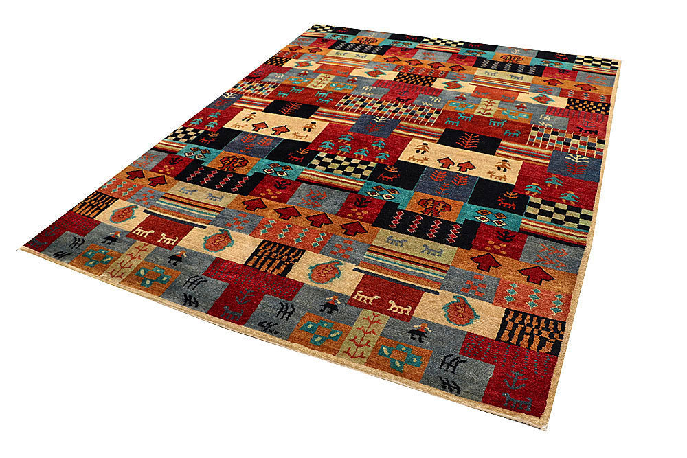 Multi Colored Gabbeh 6' 7 x 8' 3 - No. 55965 - ALRUG Rug Store