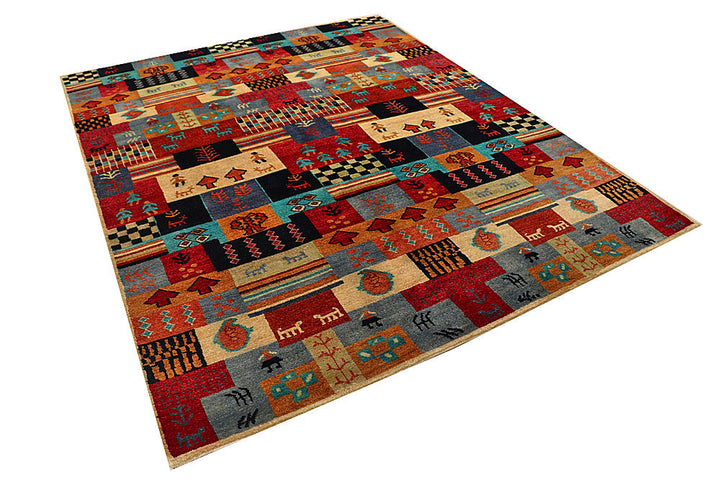Multi Colored Gabbeh 6' 7 x 8' 3 - No. 55965 - ALRUG Rug Store