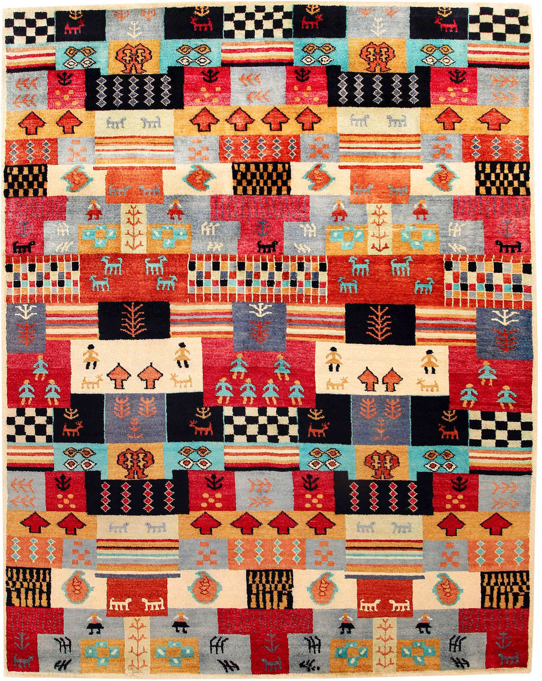 Multi Colored Gabbeh 6' 7 x 8' 3 - No. 55965 - ALRUG Rug Store