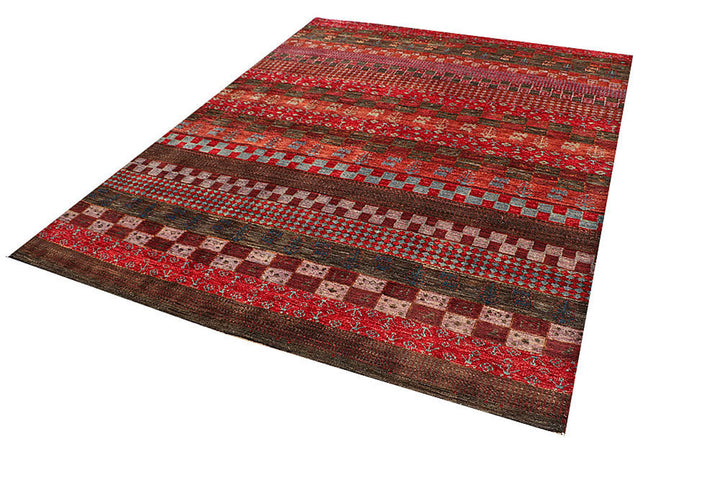 Multi Colored Gabbeh 6'  7" x 8'  3" - No. QA68716