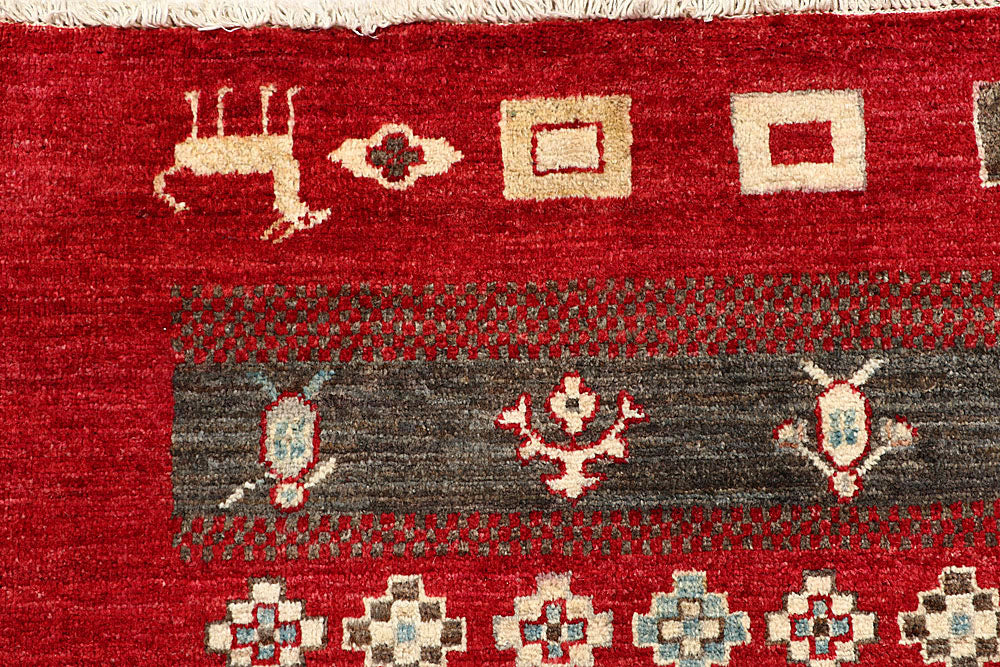 Firebrick Gabbeh 6' 8 x 8' 1 - No. 55987 - ALRUG Rug Store