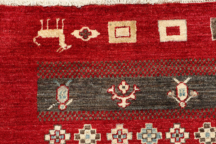 Firebrick Gabbeh 6' 8 x 8' 1 - No. 55987 - ALRUG Rug Store