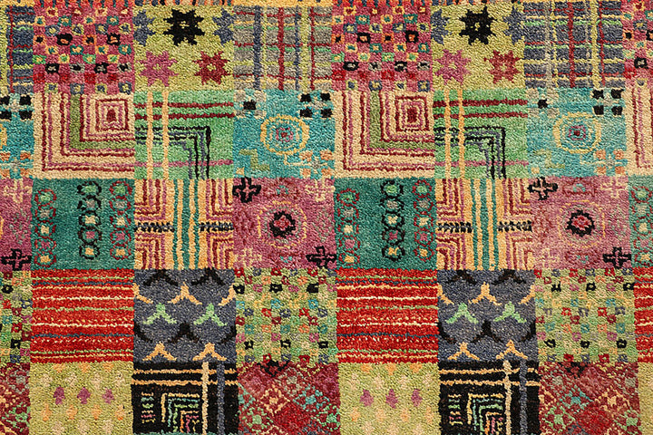 Multi Colored Gabbeh 8'  1" x 9'  10" - No. QA24874