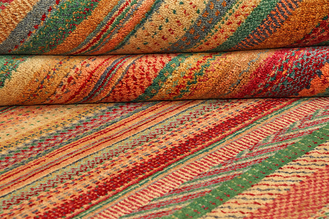 Multi Colored Gabbeh 8'  2" x 11'  7" - No. QA81272