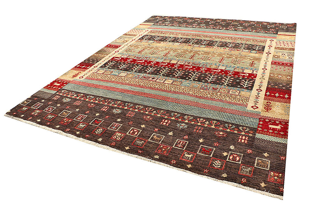 Multi Colored Gabbeh 8'  3" x 11'  1" - No. QA81223