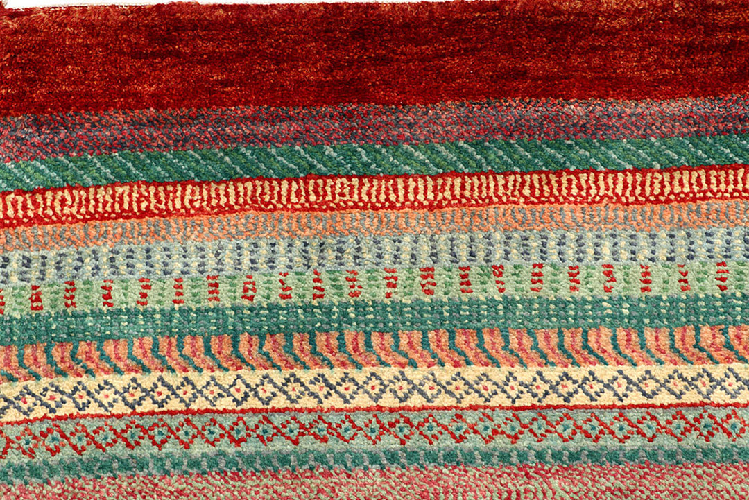 Multi Colored Gabbeh 8'  2" x 11'  7" - No. QA18705