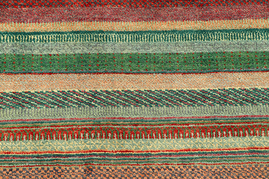 Multi Colored Gabbeh 8'  2" x 11'  7" - No. QA18705