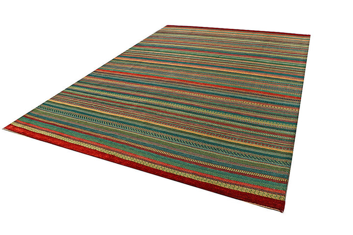 Multi Colored Gabbeh 8'  2" x 11'  7" - No. QA18705
