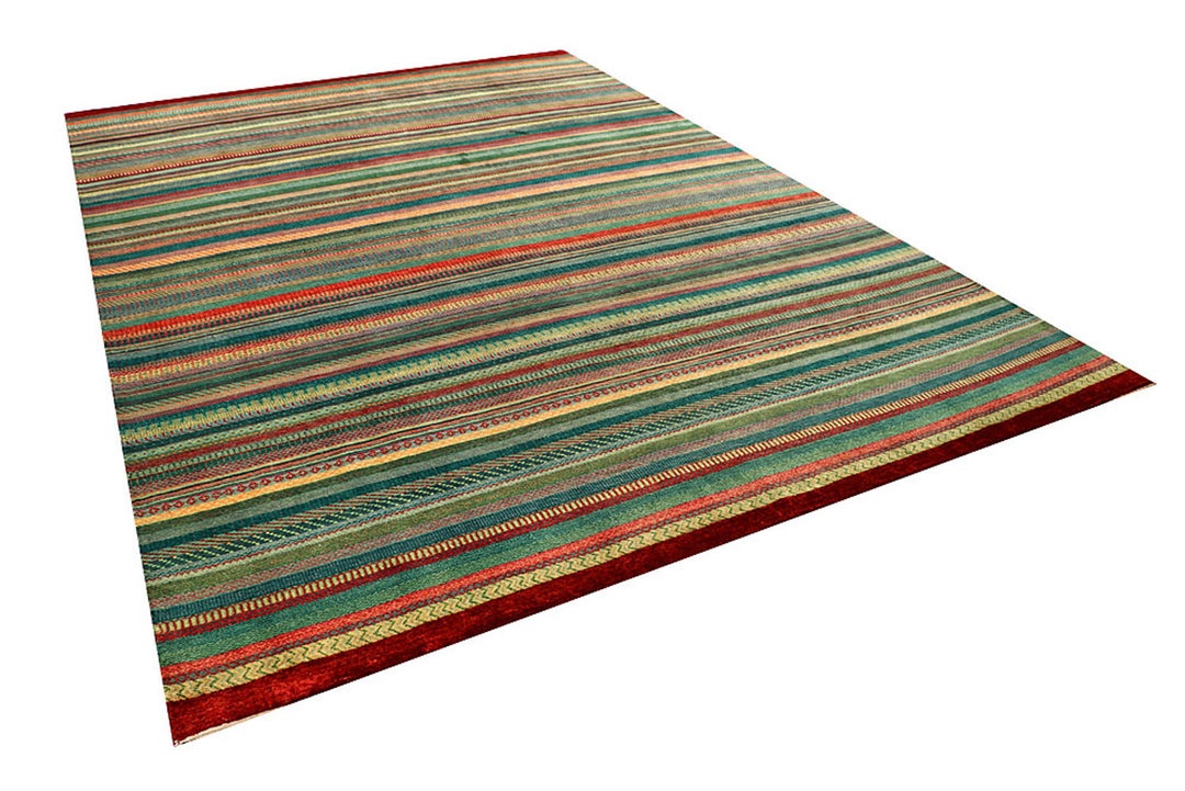 Multi Colored Gabbeh 8'  2" x 11'  7" - No. QA18705