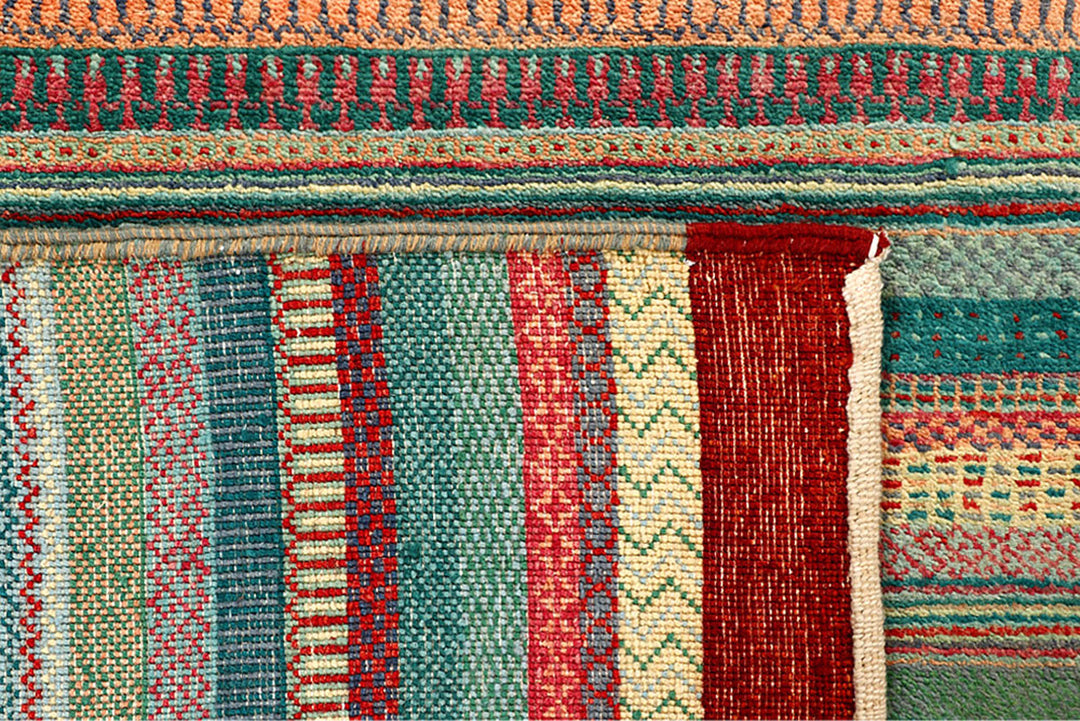 Multi Colored Gabbeh 8'  2" x 11'  7" - No. QA18705