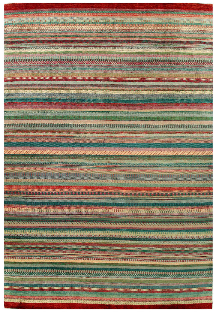 Multi Colored Gabbeh 8'  2" x 11'  7" - No. QA18705