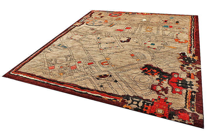 Tan Gabbeh 8' 5 x 9' 9 - No. 56093 - ALRUG Rug Store