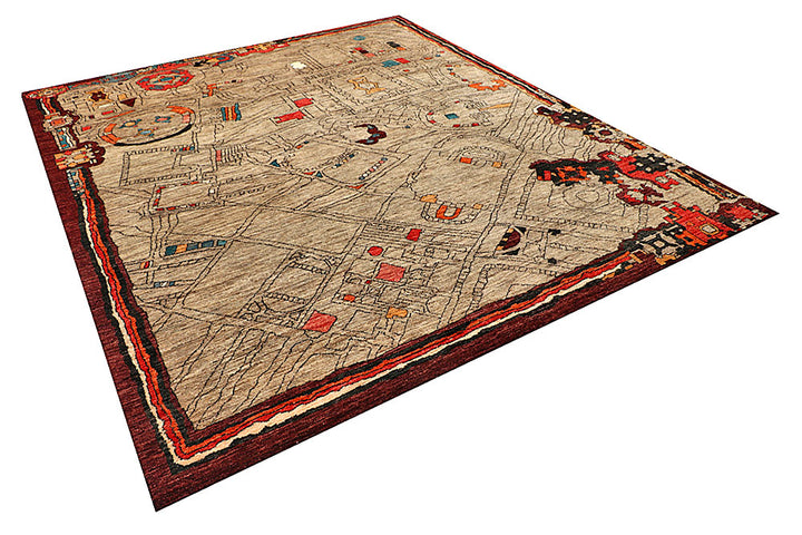 Tan Gabbeh 8' 5 x 9' 9 - No. 56093 - ALRUG Rug Store