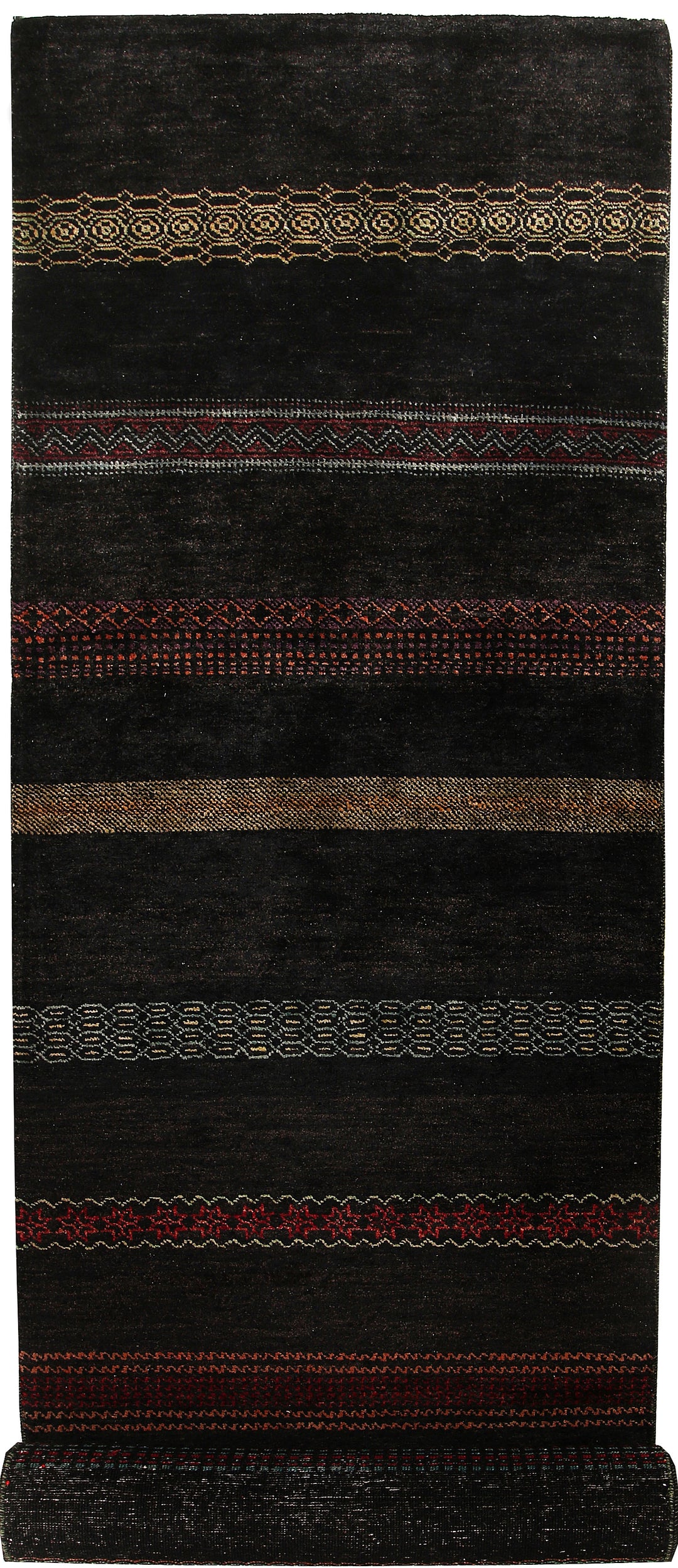 Black Gabbeh 2' 7 x 11' 10 - No. 56106 - ALRUG Rug Store