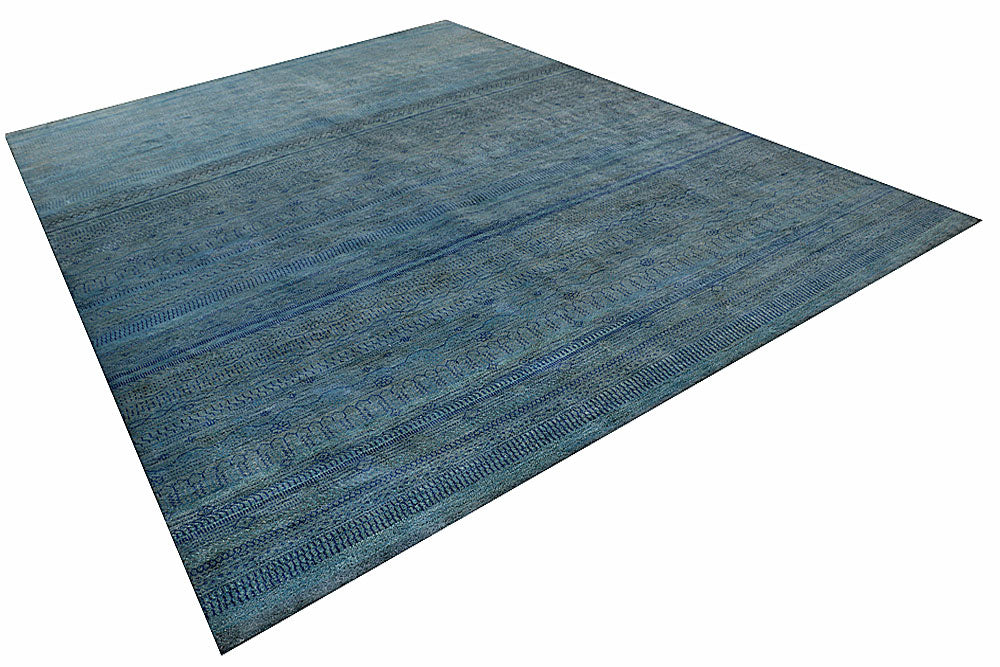 Light Steel Blue Gabbeh 9' 1 x 12' - No. 56120 - ALRUG Rug Store