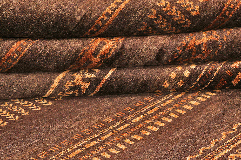 Saddle Brown Gabbeh 8' 10 x 11' 11 - No. 56130 - ALRUG Rug Store