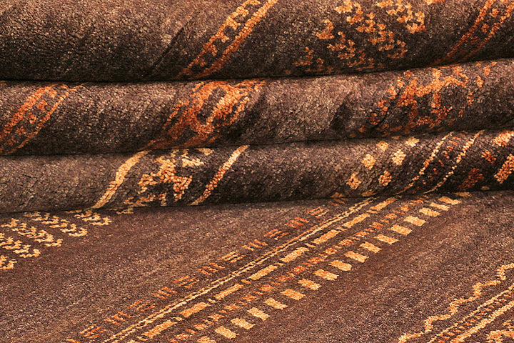 Saddle Brown Gabbeh 8'  10" x 11'  11" - No. QA55626