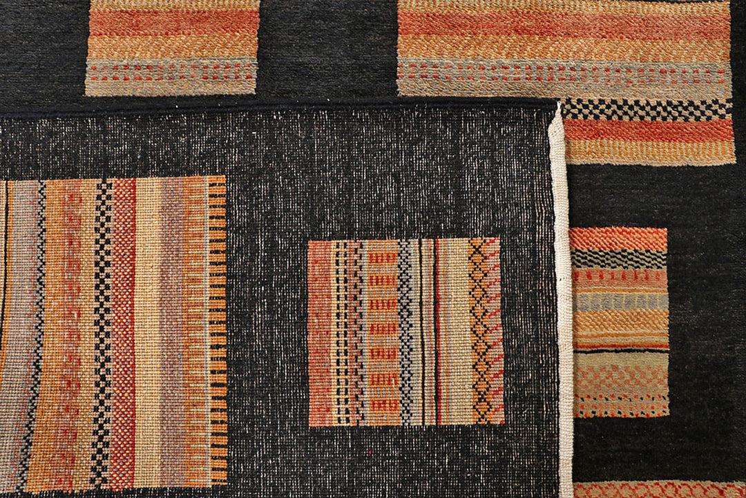 Black Gabbeh 9'  1" x 12' " - No. QA11842