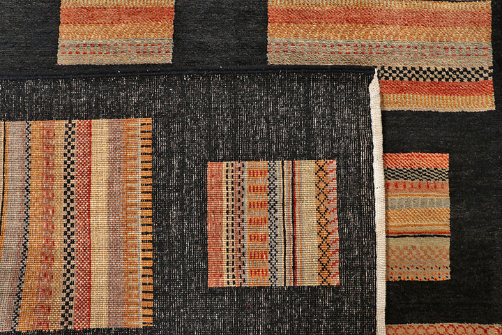Black Gabbeh 9'  1" x 12' " - No. QA11842