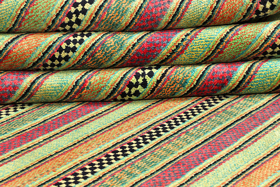 Multi Colored Gabbeh 8'  4" x 10'  9" - No. QA57136