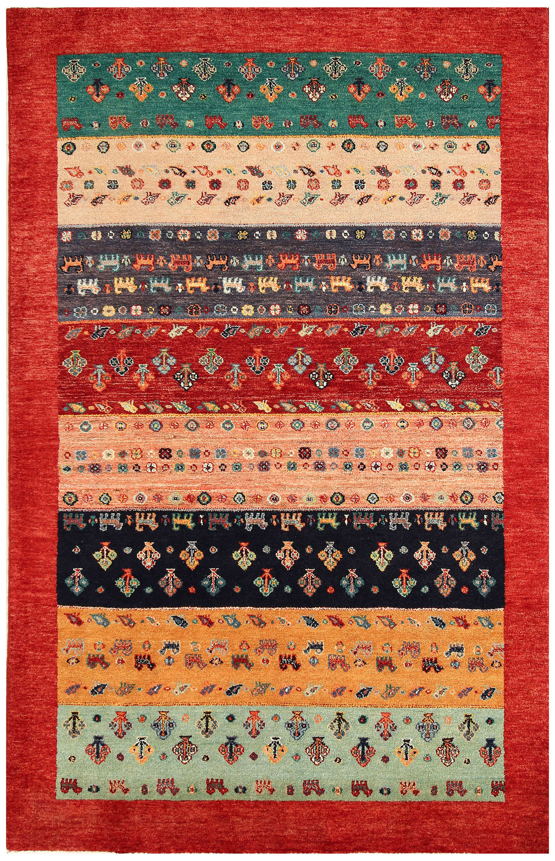 Multi Colored Gabbeh 4' 6 x 7' 2 - No. 56240 - ALRUG Rug Store