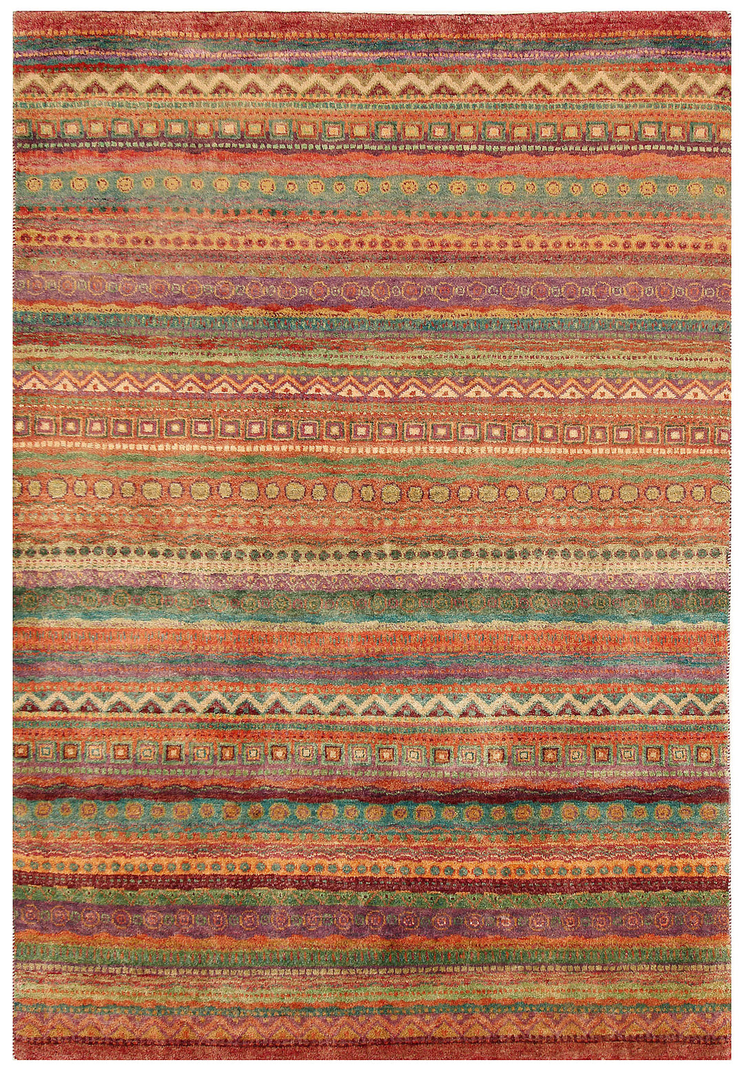 Multi Colored Gabbeh 4' 6 x 6' 7 - No. 56241 - ALRUG Rug Store