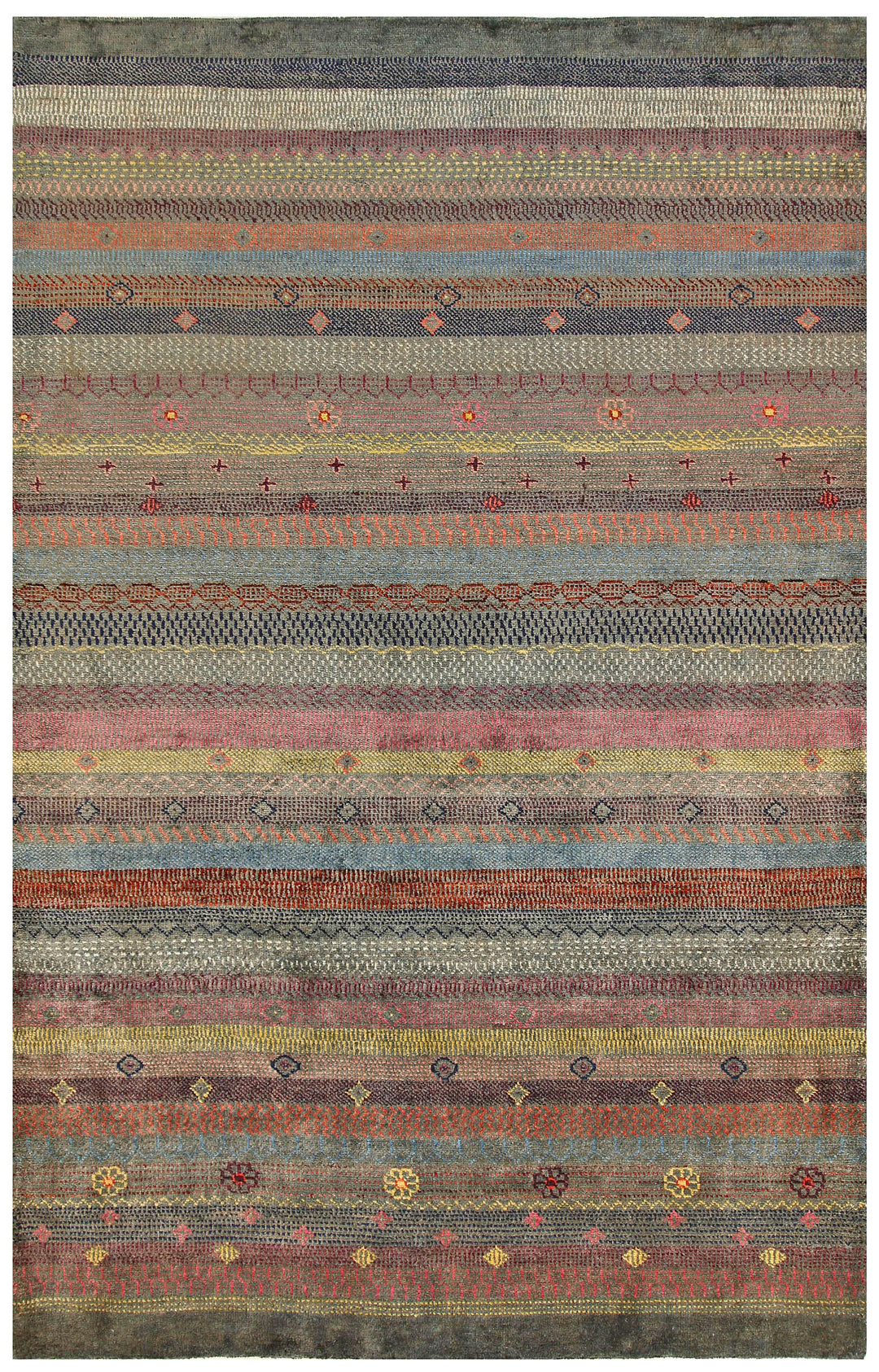 Multi Colored Gabbeh 4' 8 x 7' 2 - No. 56290 - ALRUG Rug Store