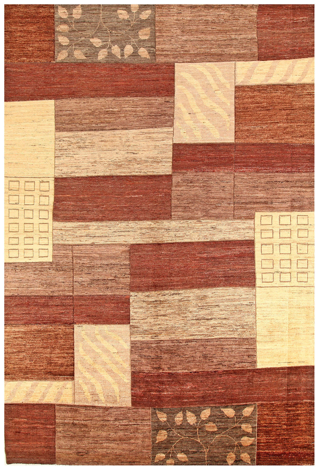 Afghan Gabbeh Rug 6' 8 x 9' 10 Hand-Knotted