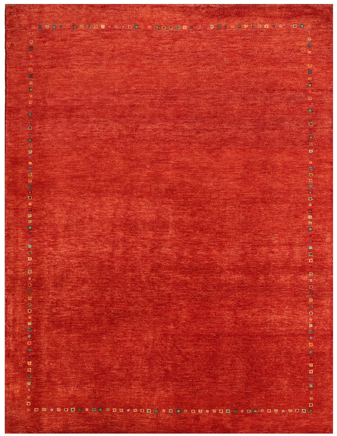 Orange Red Pakistani Gabbeh Rug 5' 1" x 6' 7" Hand-Knotted