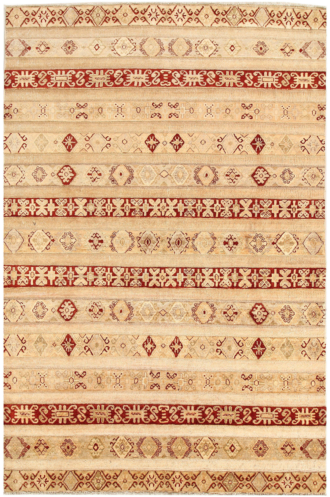 Wheat Gabbeh Rug 6' 6" x 9' 8" Hand-Knotted