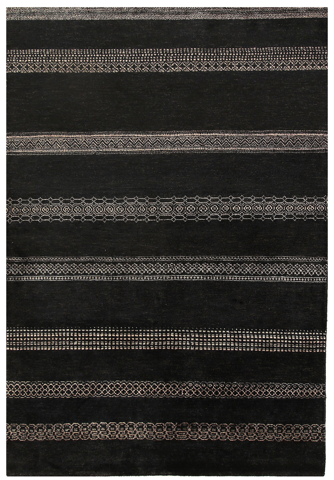 Black Gabbeh 4' 6 x 6' 6 - No. 56309 - ALRUG Rug Store