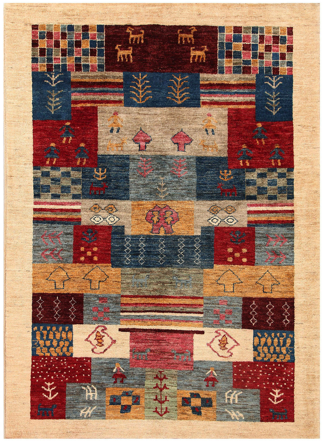 Multi Colored Gabbeh 4' 10 x 6' 6 - No. 56316 - ALRUG Rug Store