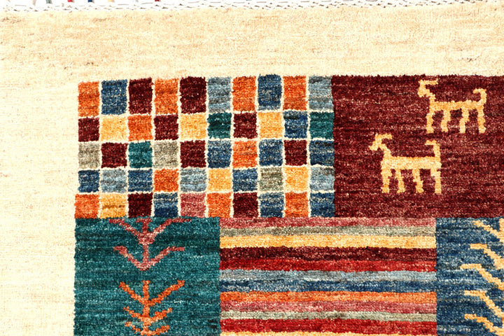 Multi Colored Gabbeh 4'  9" x 6'  8" - No. QA34429