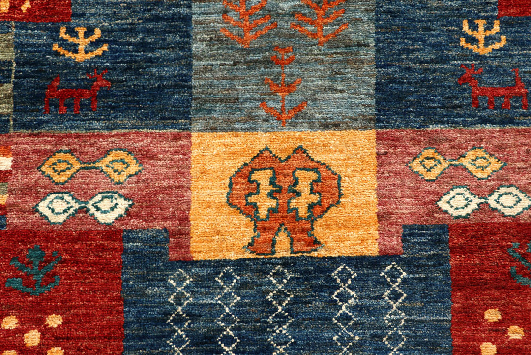 Multi Colored Gabbeh 4'  9" x 6'  8" - No. QA34429