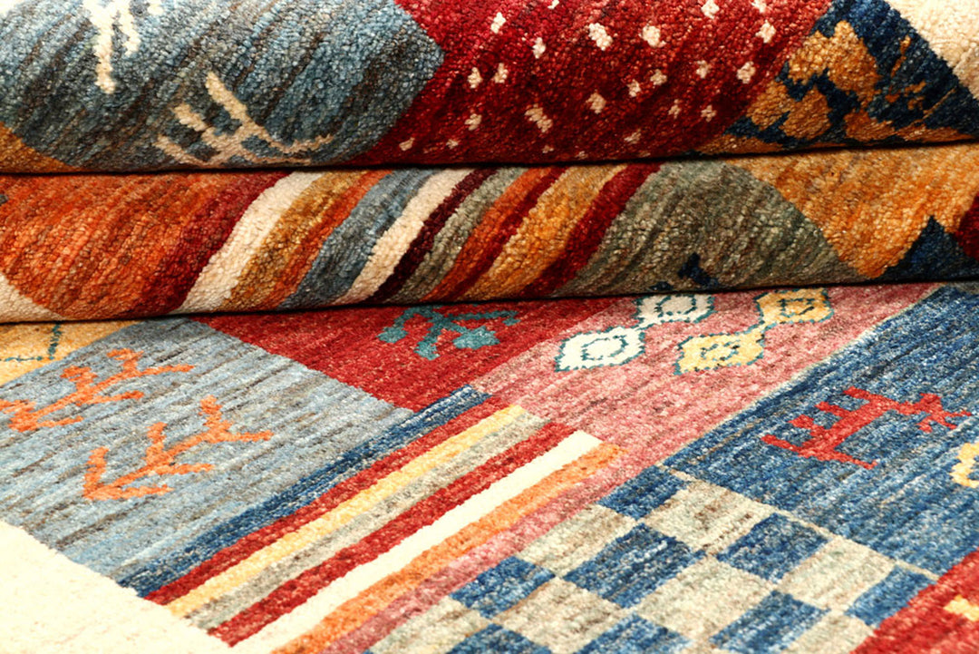 Multi Colored Gabbeh 4'  9" x 6'  8" - No. QA34429