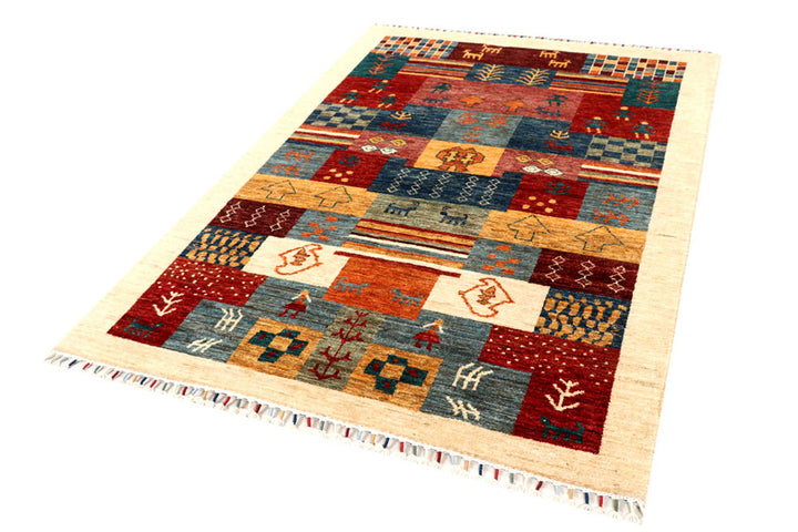 Multi Colored Gabbeh 4'  9" x 6'  8" - No. QA34429