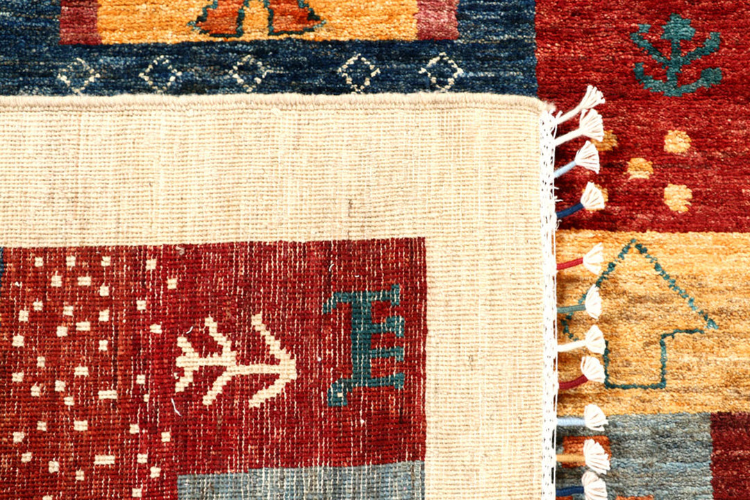 Multi Colored Gabbeh 4'  9" x 6'  8" - No. QA34429