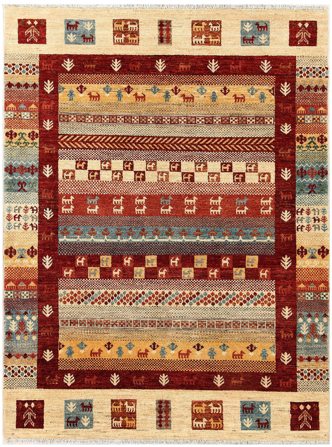 Multi Colored Gabbeh 4' 11 x 6' 6 - No. 56323 - ALRUG Rug Store