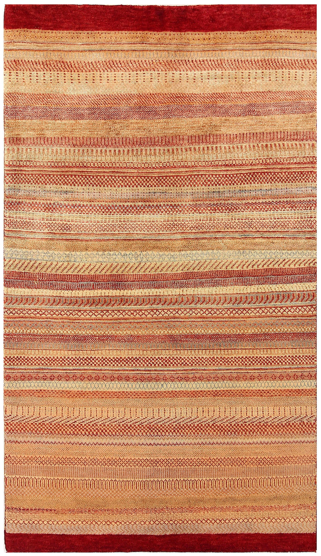 Pakistani Gabbeh Rug 3' 9 x 6' 6 Hand-Knotted