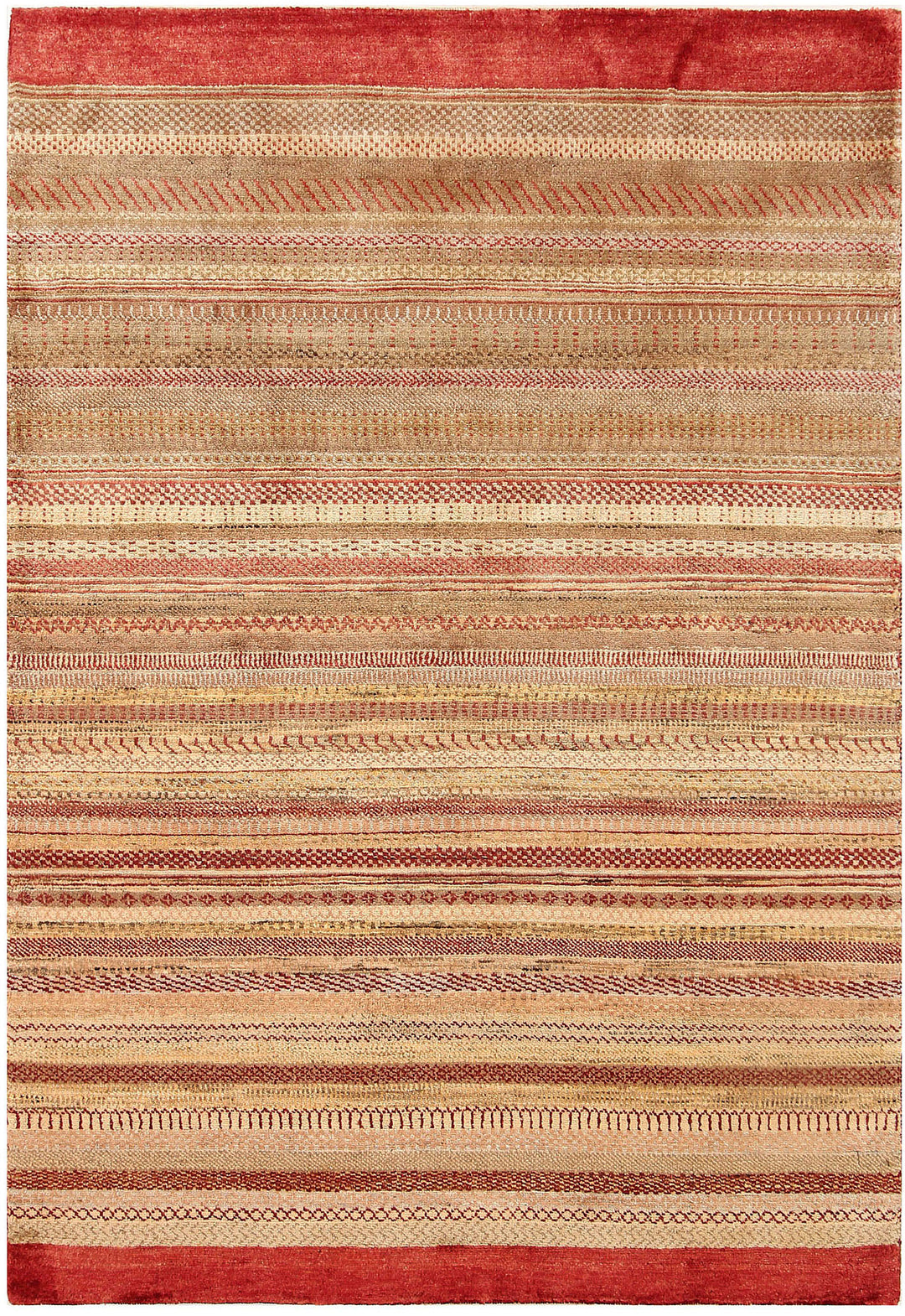 Afghan Gabbeh Rug 4' 2" x 5' 11" Hand-Knotted