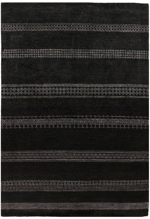 Black Gabbeh 4' 6 x 6' 4 - No. 56392 - ALRUG Rug Store