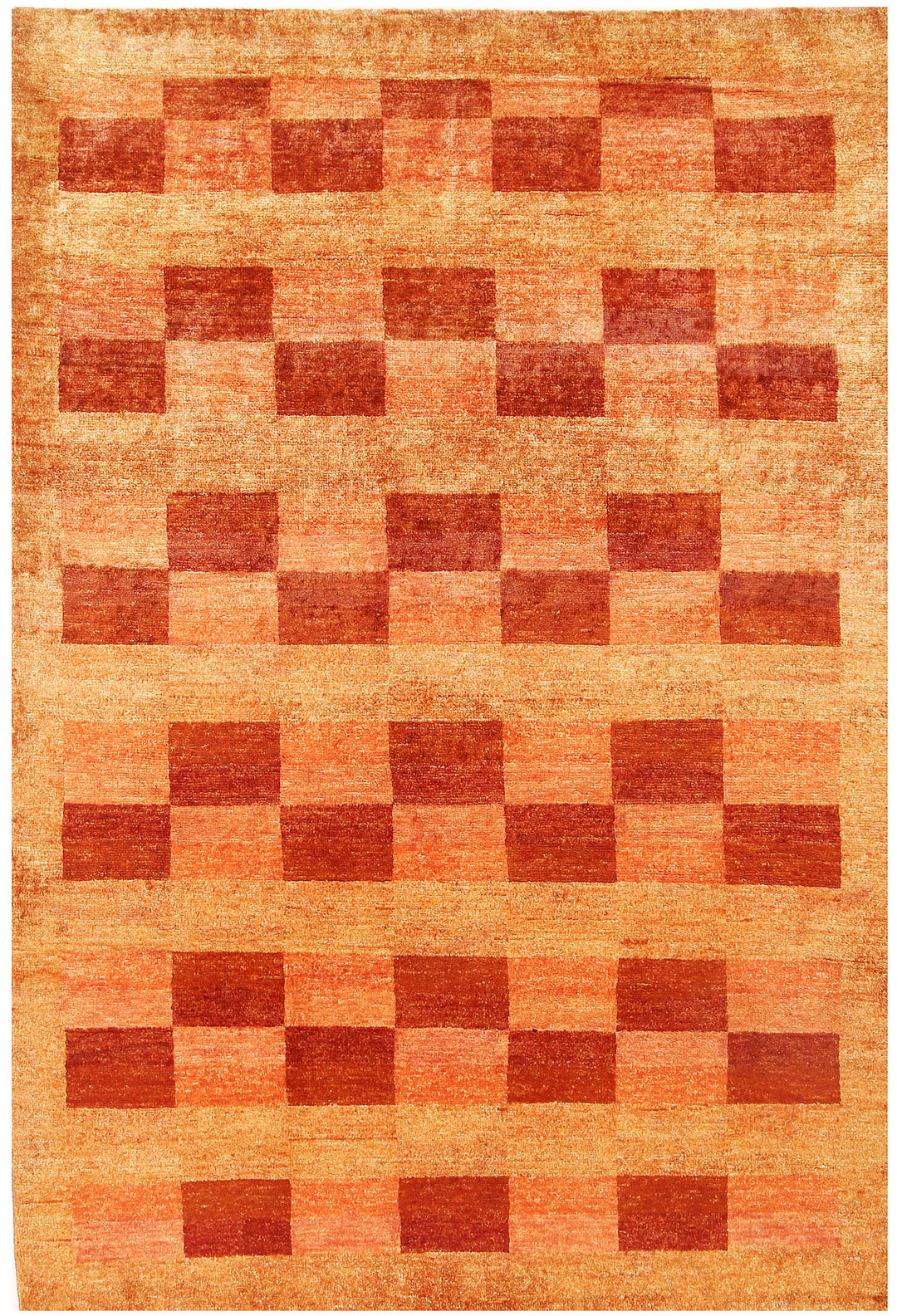 Afghan Gabbeh Rug 4'2" x 6'1" Hand-Knotted