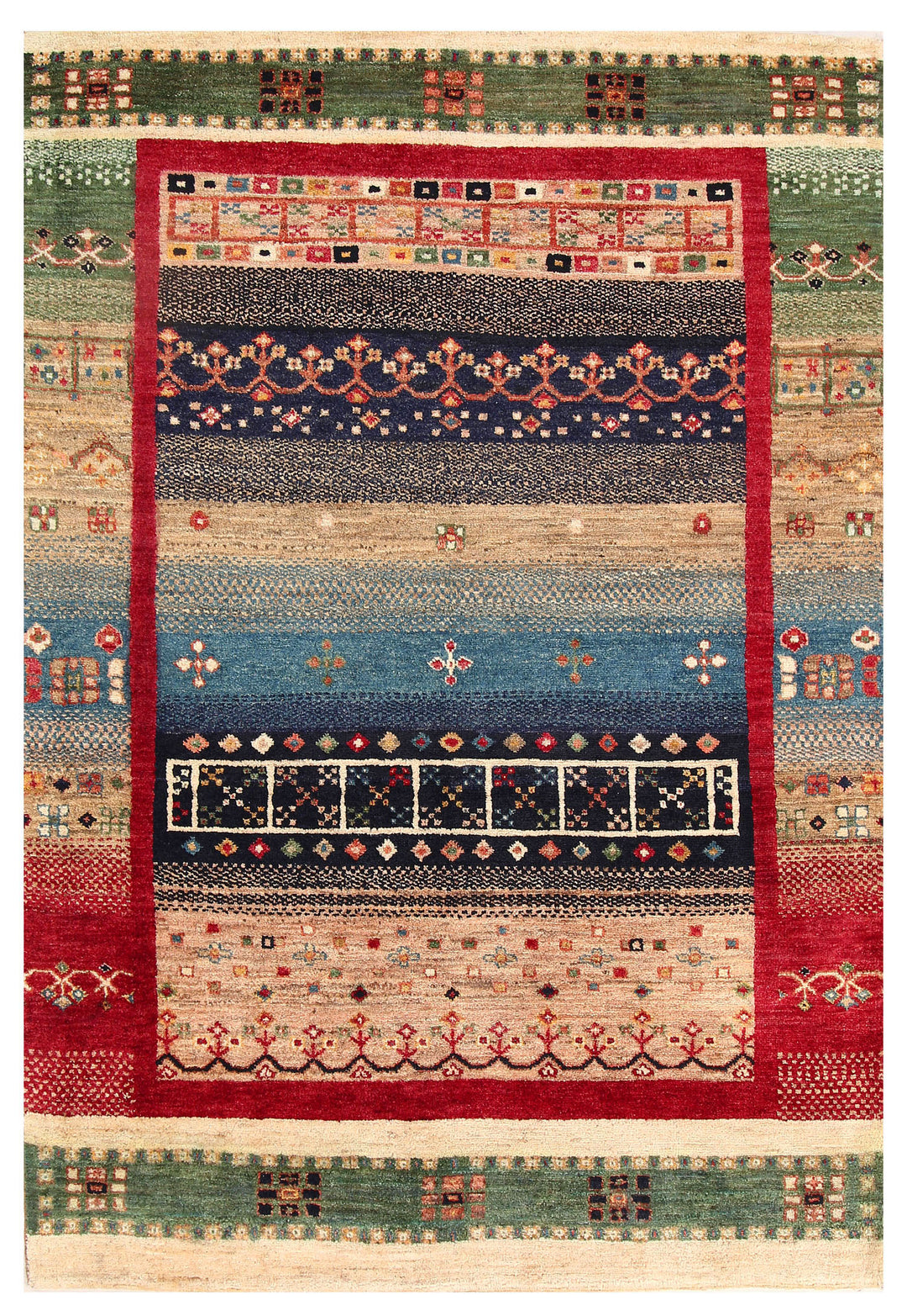 Multi Colored Gabbeh 4' 2 x 6' - No. 56409 - ALRUG Rug Store