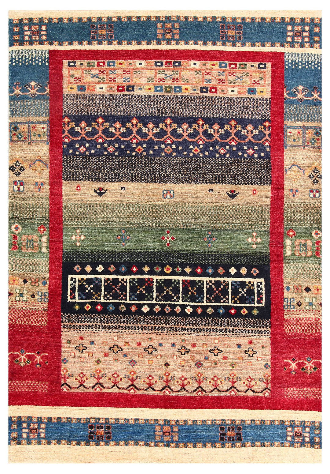 Afghan Gabbeh Rug 4' x 5' 10" Hand-Knotted