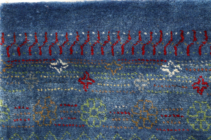 Medium Blue Gabbeh 2'  6" x 4'  5" - No. QA22989