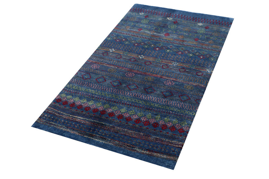 Medium Blue Gabbeh 2'  6" x 4'  5" - No. QA22989