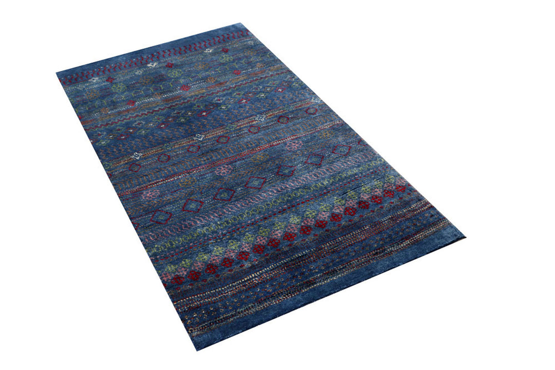 Medium Blue Gabbeh 2'  6" x 4'  5" - No. QA22989