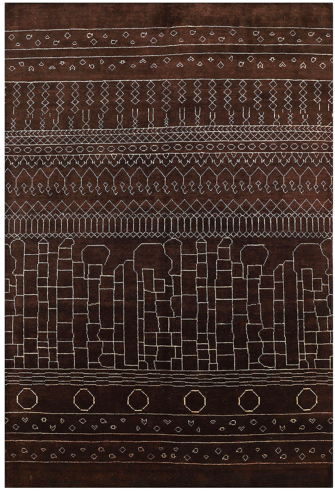 Saddle Brown Gabbeh 6' 6 x 9' 7 - No. 56529 - ALRUG Rug Store