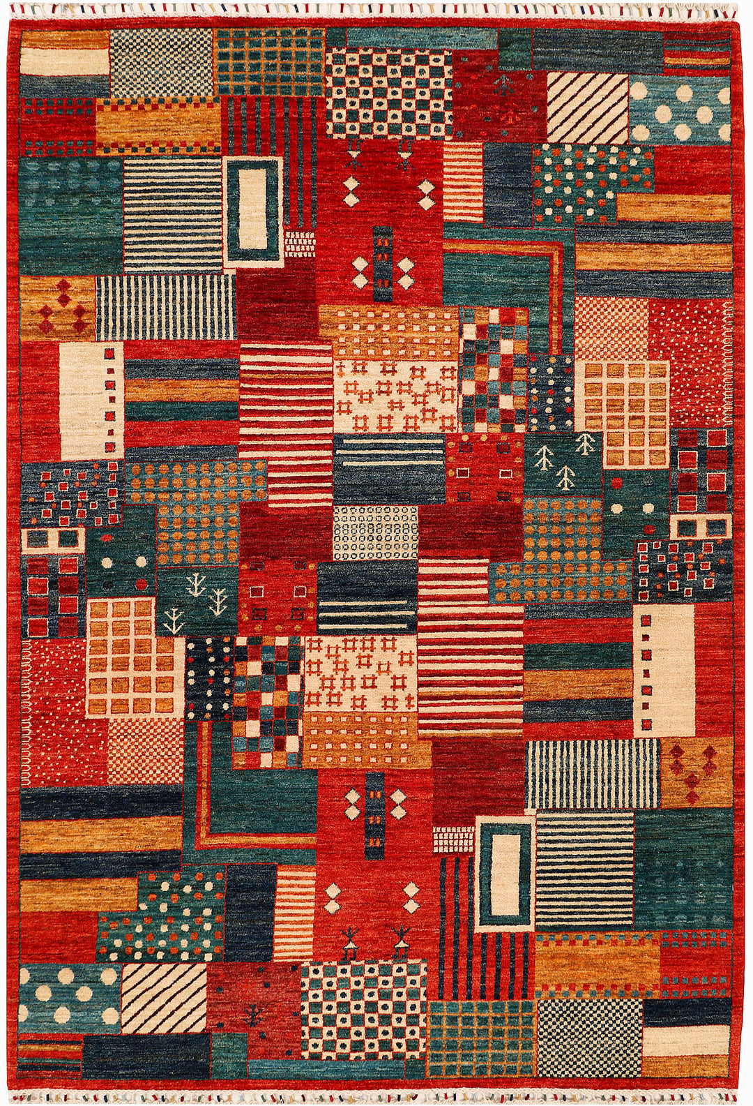 Multi Colored Gabbeh 6' 7 x 9' 7 - No. 56536 - ALRUG Rug Store