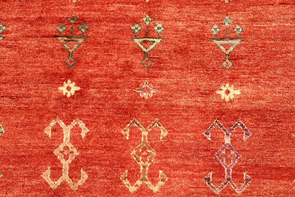 Orange Red Gabbeh 8' 2 x 11' 3 - No. 56596 - ALRUG Rug Store